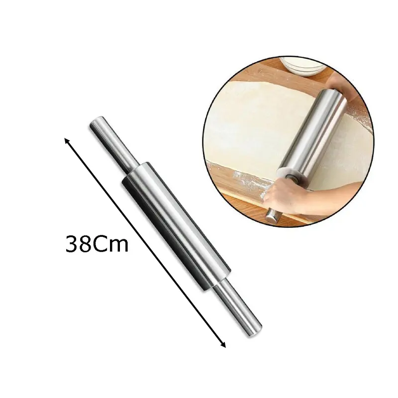 Stainless Steel Rolling Pin 38 cm
