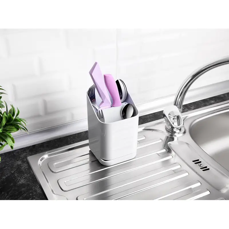 Squared Cutlery Holder with Tray