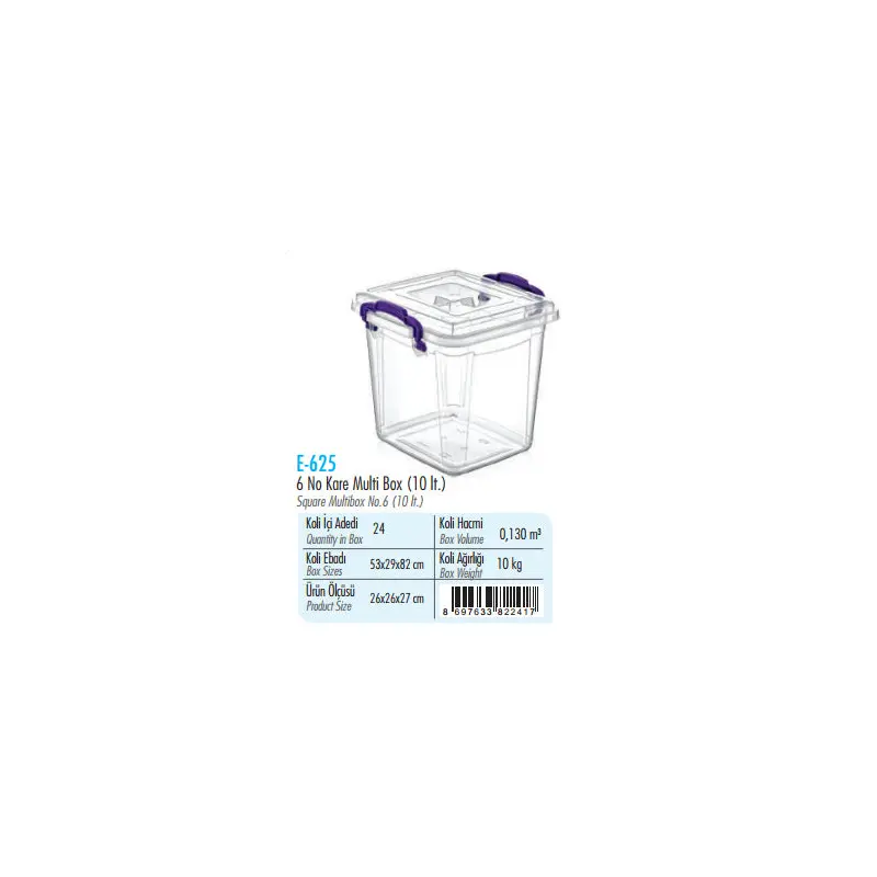 Squared Clear Box; 10 lt