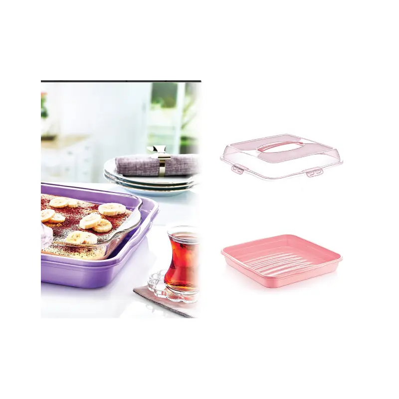 Square Plastic Pastry Carrier with Lid