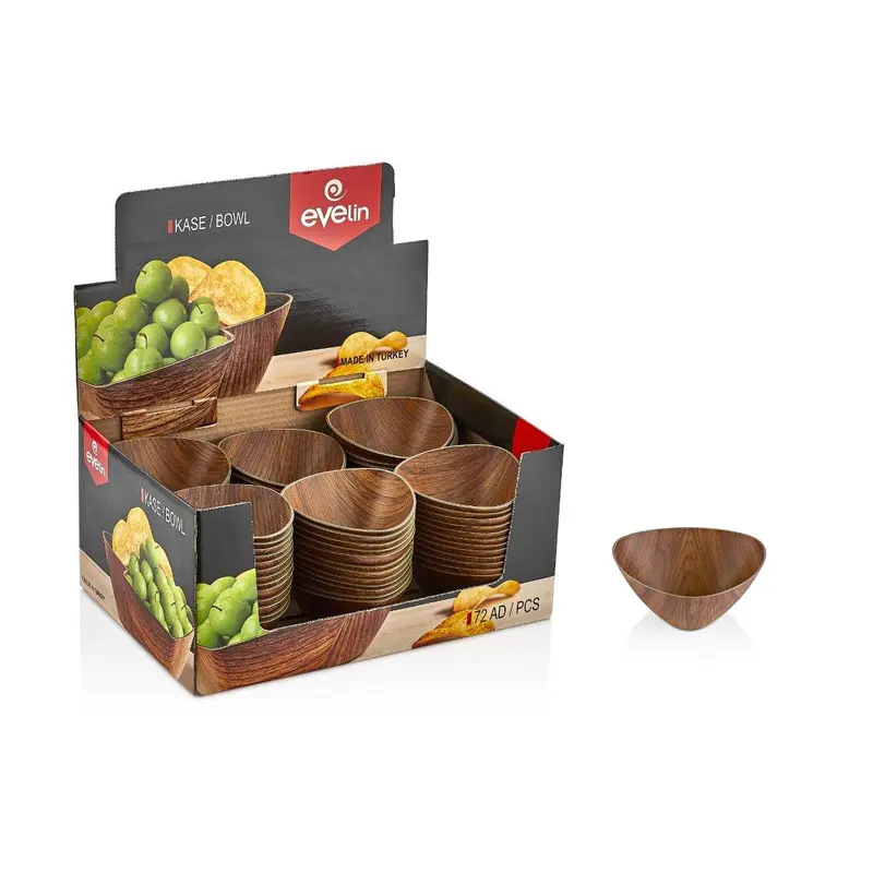 SMALL TRIANGLE BOWL with WOODEN FINISH