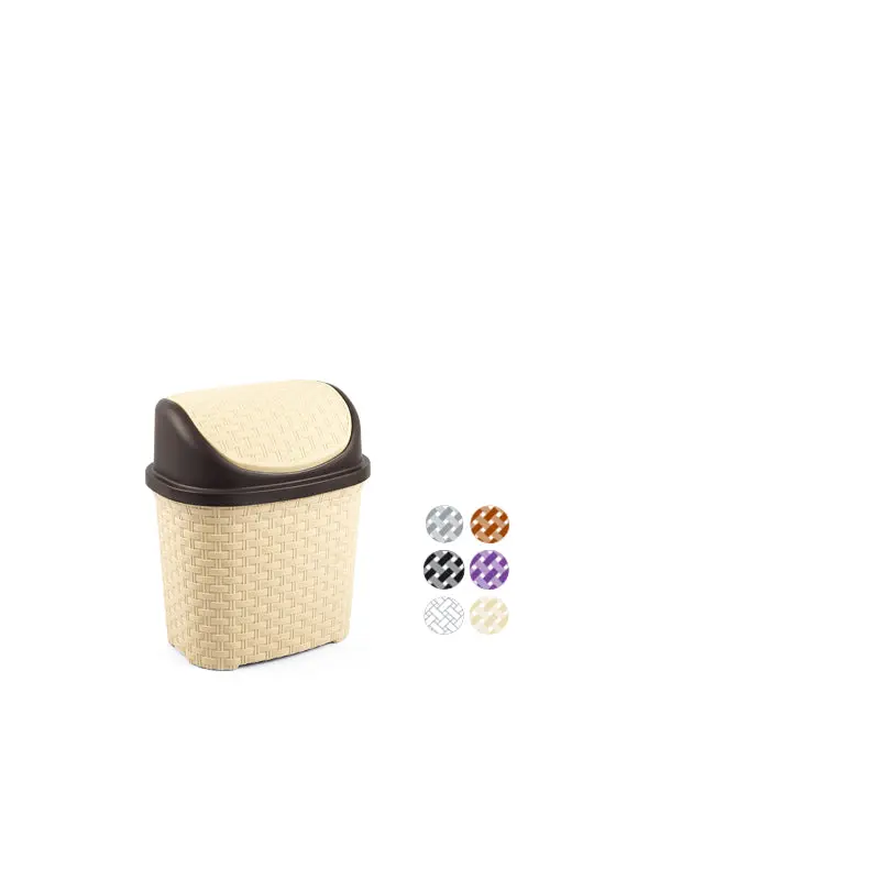 Small Plastic Rattan Swing Wastebin