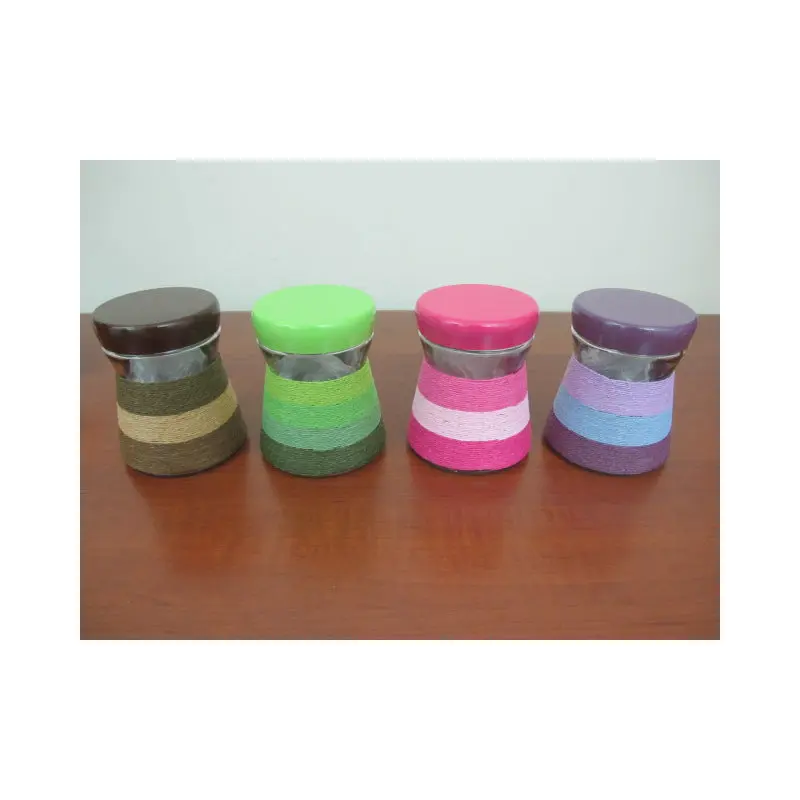 Small Glass Jar with Colored Shell