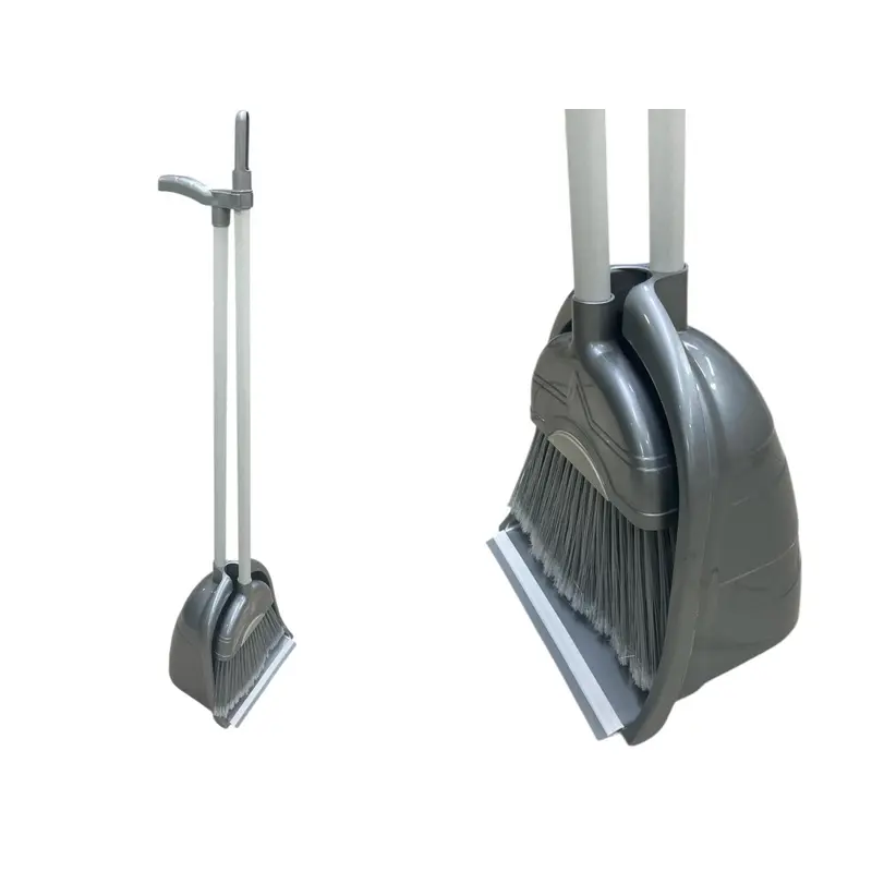 Silver Broom with deep dust pan set
