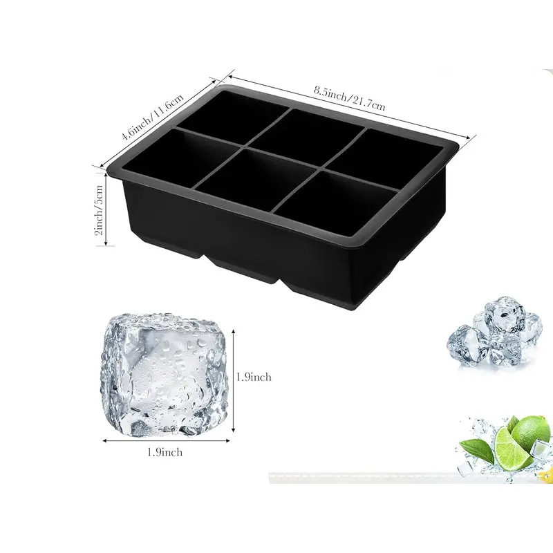 Silicone Ice Cube Mold with 6 Large cavities