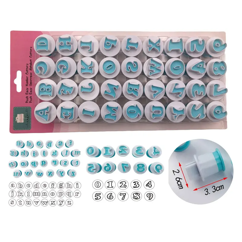 Set of plastic cutters letter and numbers 36 pcs
