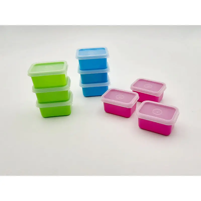 Set of 3 Mini Rectangular Colored Storage Containers