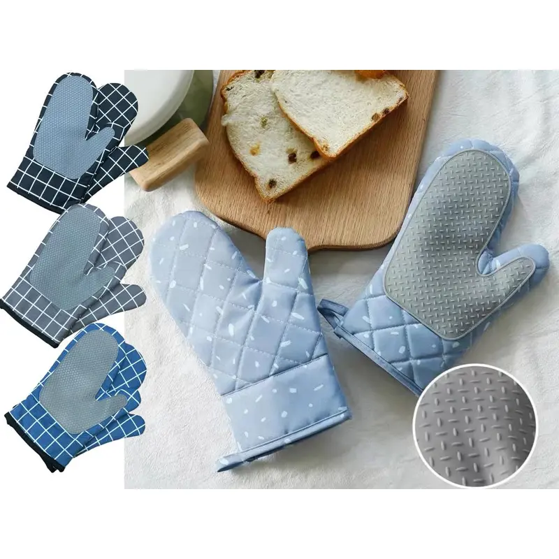 Set of 2 High Quality Mitten with Silicon Exterior