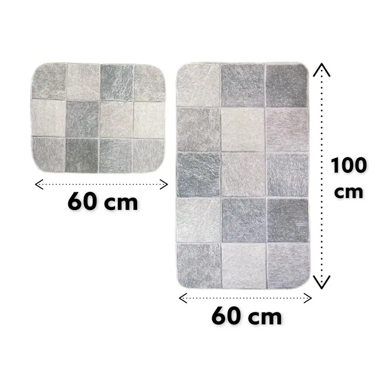 Set of 2 Thin Anti Skid Water Absorbent Mats