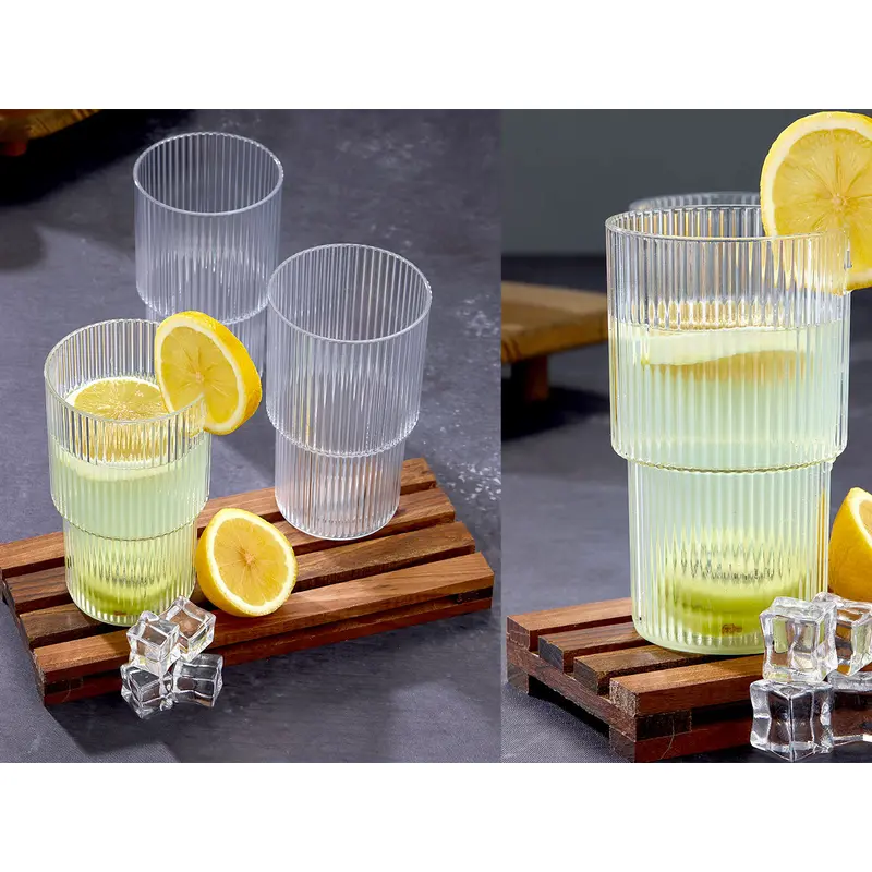 Set of 3 Large Plastic Cups "Origami"