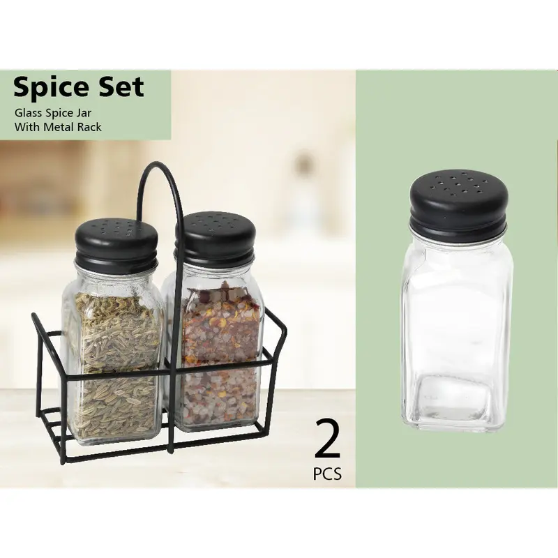 Salt & Pepper Set with Metal Basket