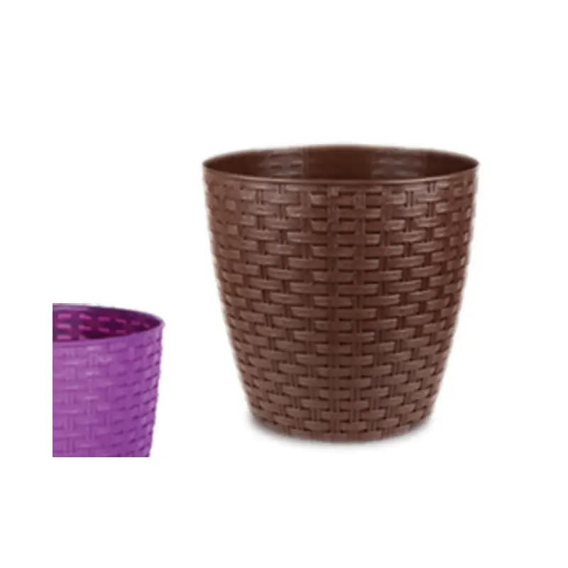 Round Rattan Like Dustbin