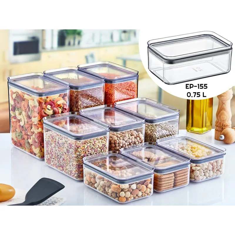 Airtight Rectangular Food Jar 0.75 lt