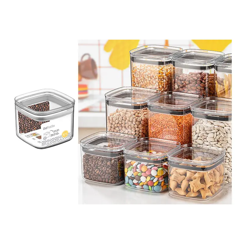 Airtight Squared chef Food Jar 0.7 lt