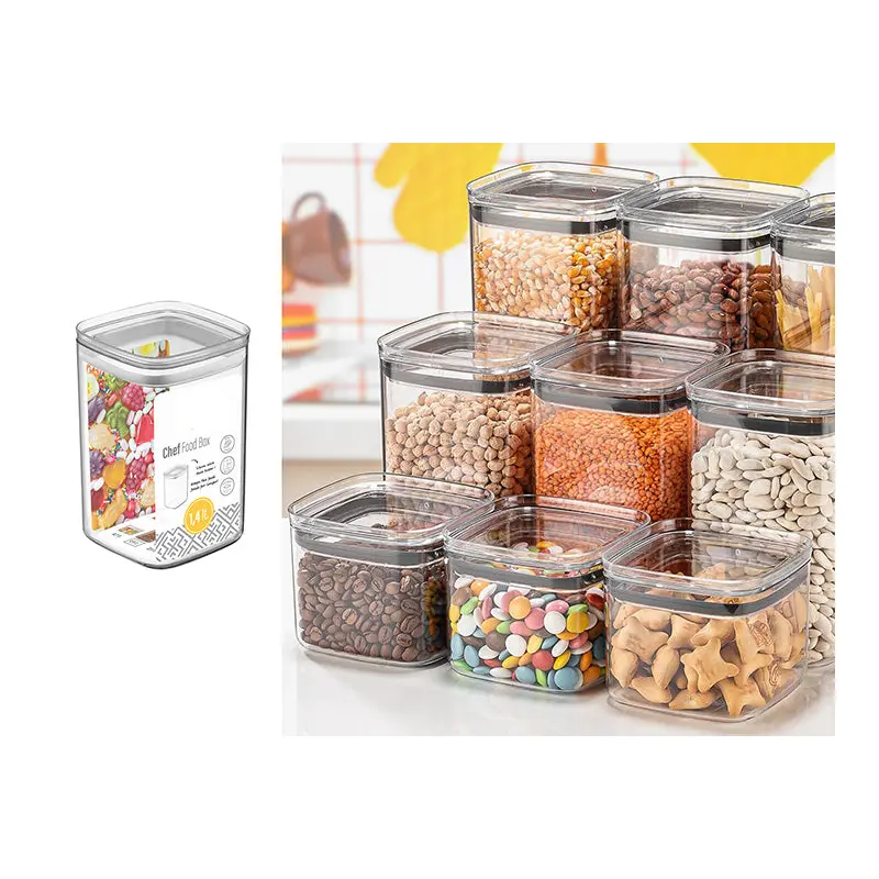 Airtight Squared chef Food Jar 1.4 lt