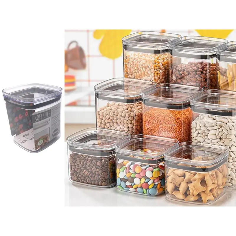 Airtight Squared chef Food Jar 1 lt