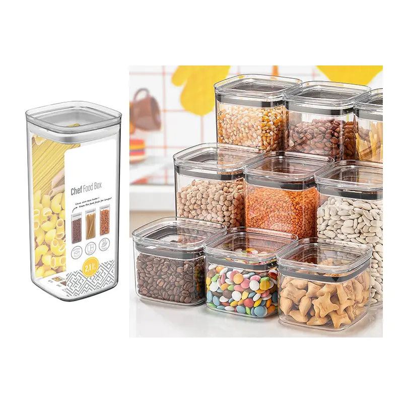 Airtight Squared chef Food Jar 2.1 lt