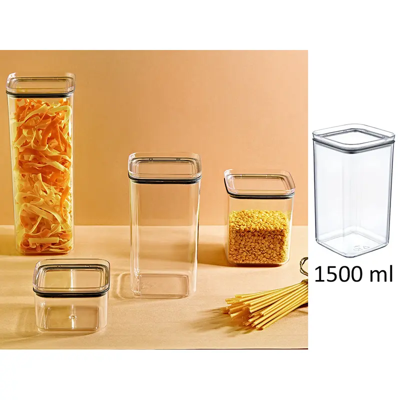 Airtight Squared Food Jar 1.5 lt