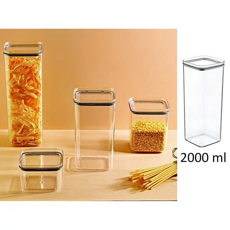 Airtight Squared Food Jar 2 lt