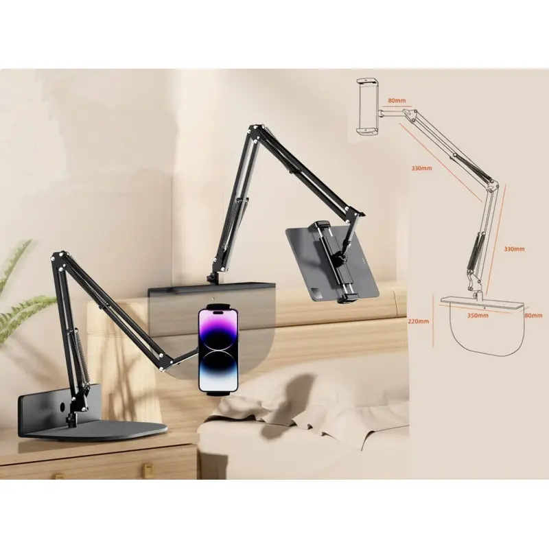 Adjustable Long Arm Metal Phone Holder