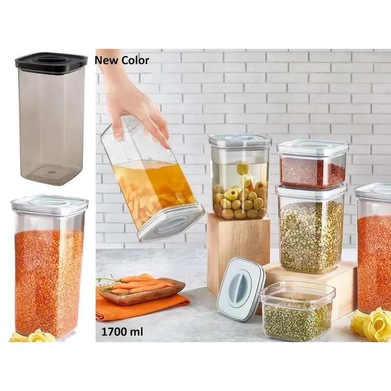 Airtight Liquid Sealed Always Fresh Acrylic Jar 1700ml