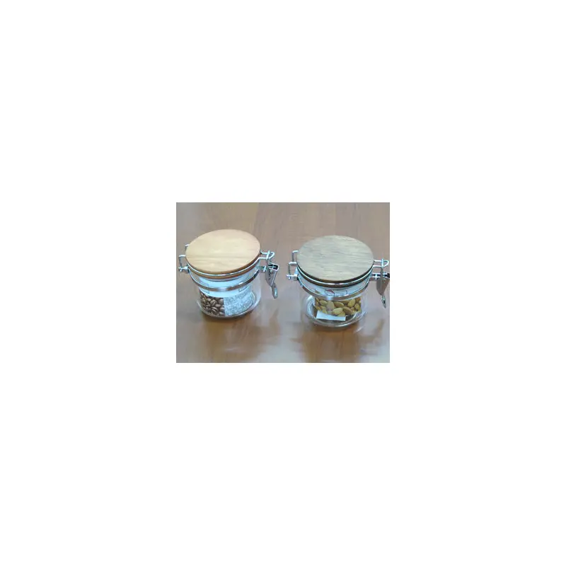Acrylic Round Jar with wooden lid; 0.4 lt