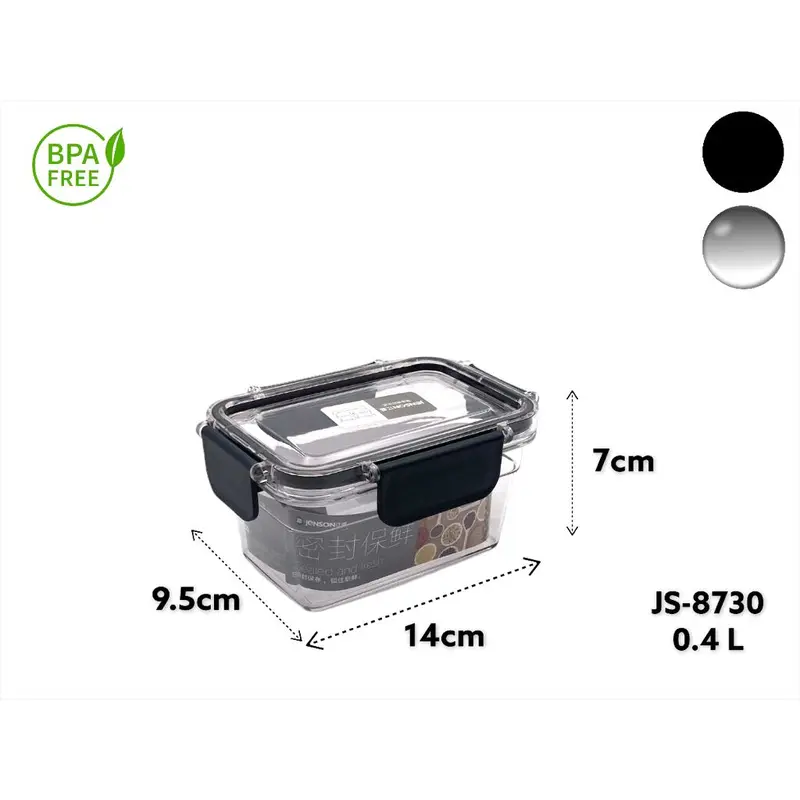 Acrylic Airtight Rectangular Food Storage Box 400 ml