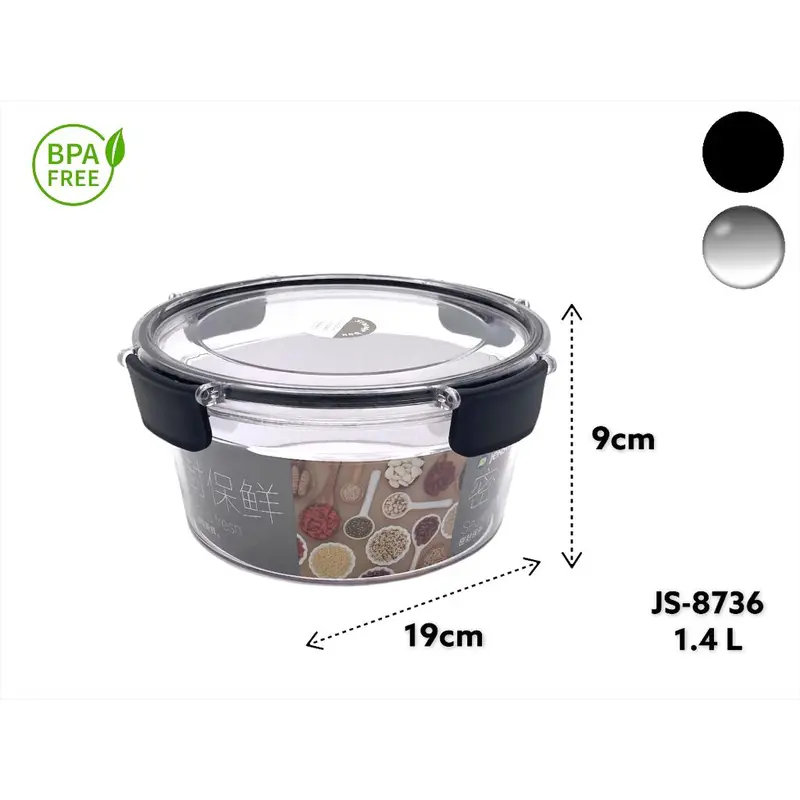 Acrylic Airtight Round Food Storage Box 1.4 L
