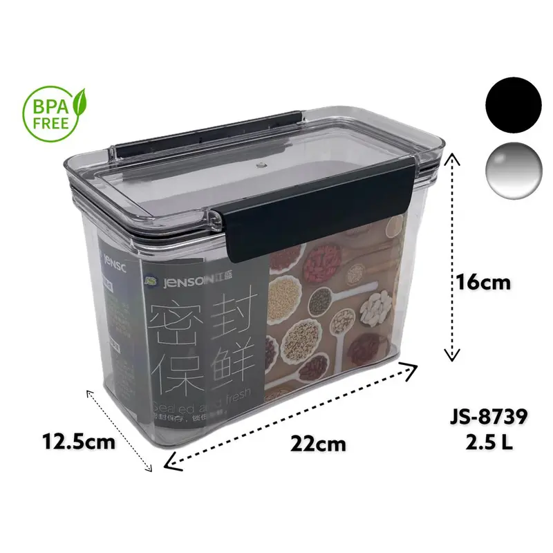Acrylic Airtight Rectangular Food Storage Box 2.5 L