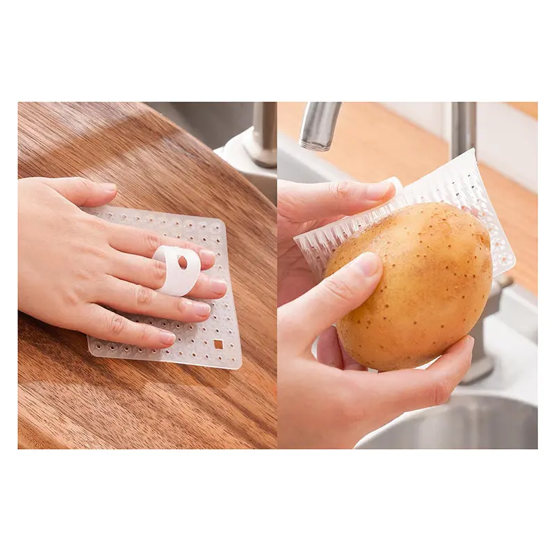 Rough Squared Plastic Scourer with Finger Holder X3