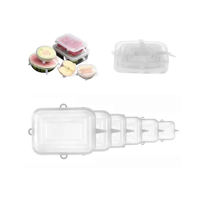 Reusable Rectangular Silicon Covers set of 6