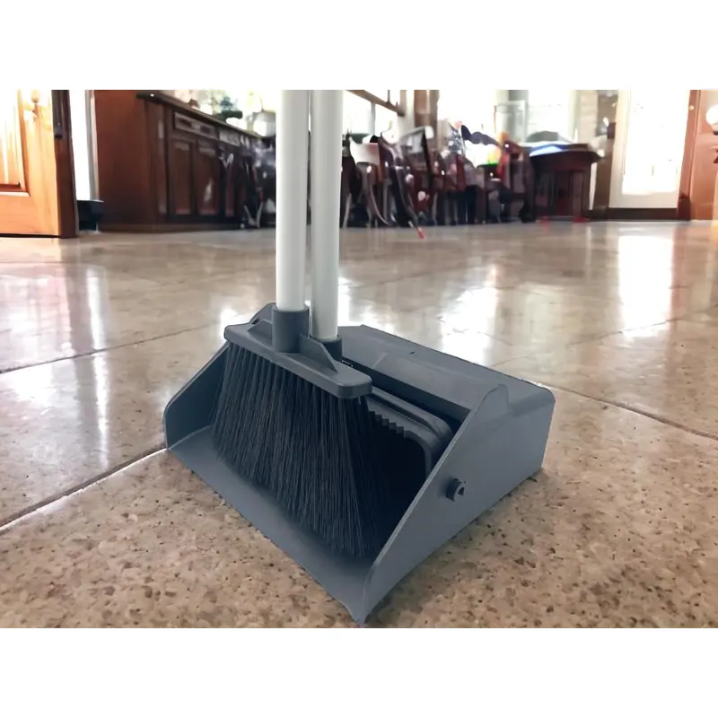 Robust Broom and Dustpan Set with Metal Handles