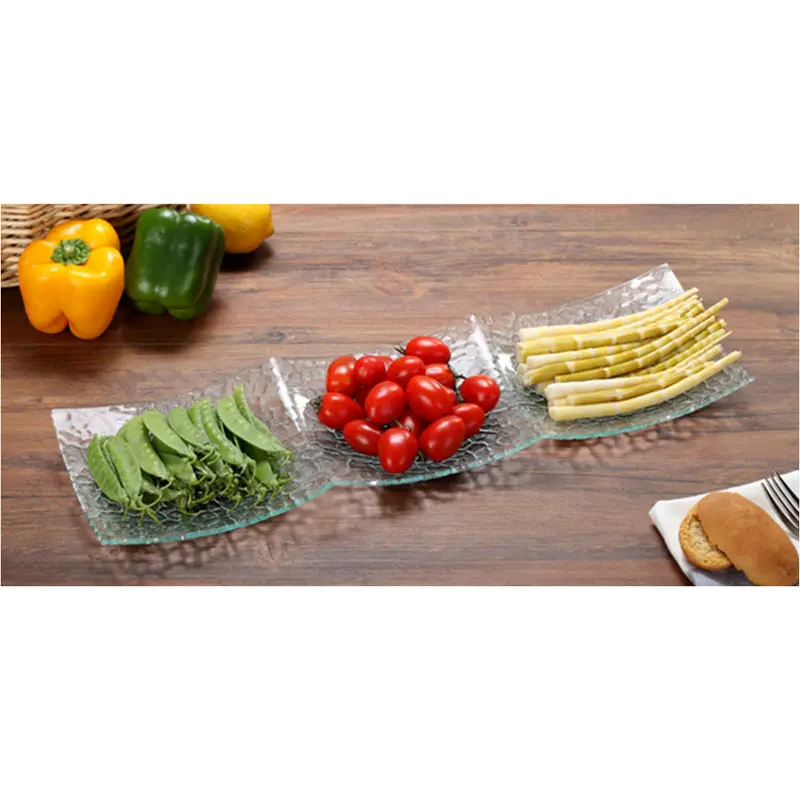 Rectangular Glass dish with 3 compartments