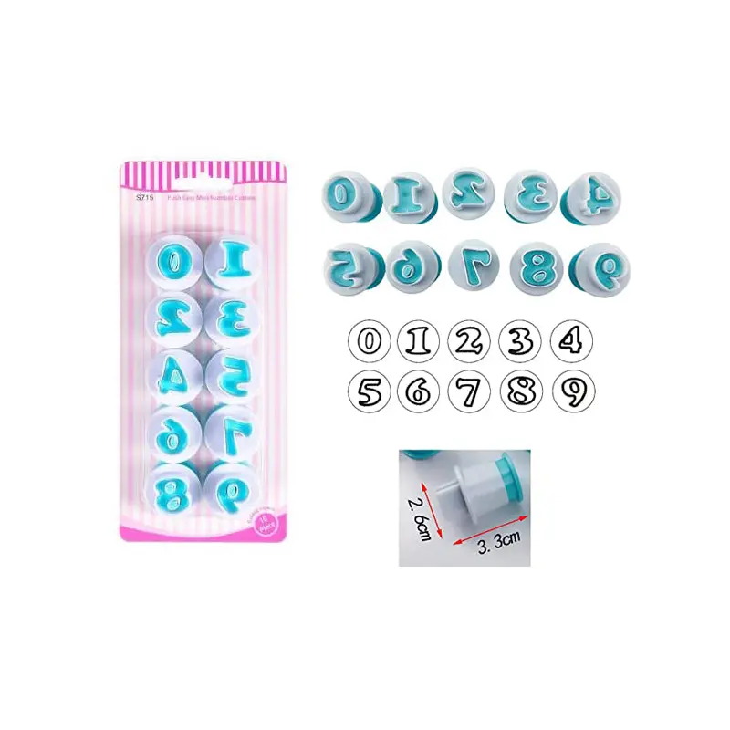 Push Easy Mini Number Cutter 10 pc