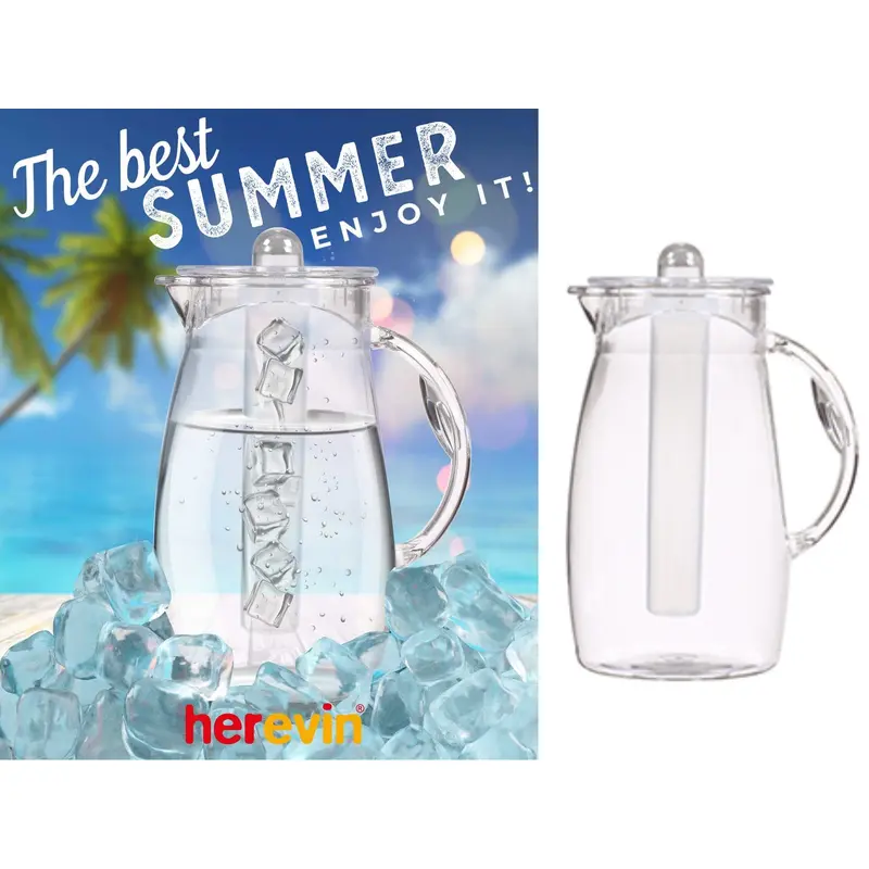 Polycarbonate Pitcher with Ice Tube; 2.5 lt