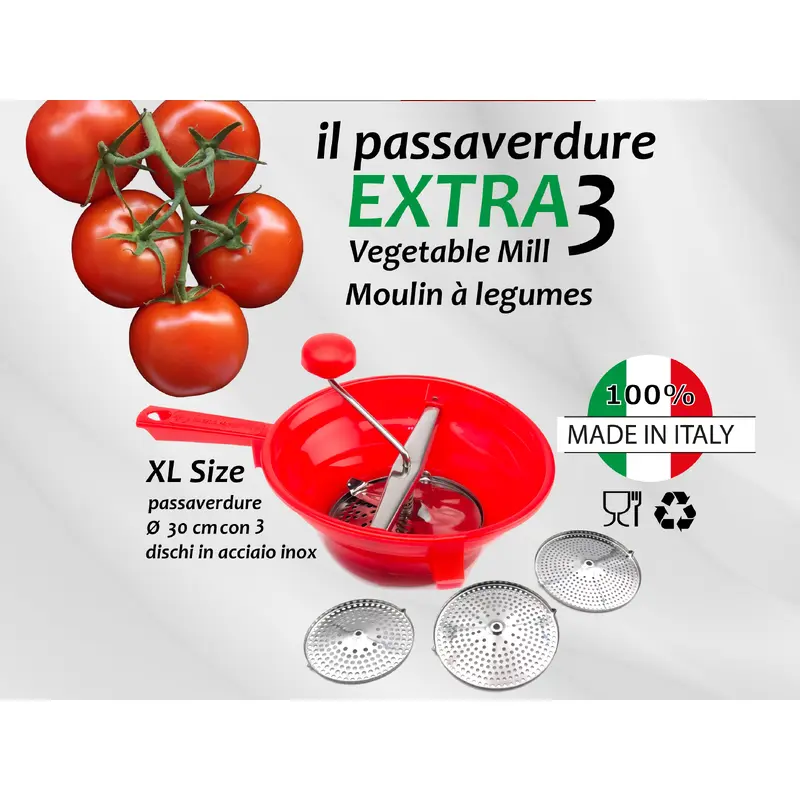 Plastic Vegetable Mill "Extra 3" 30 cm with Three Blades