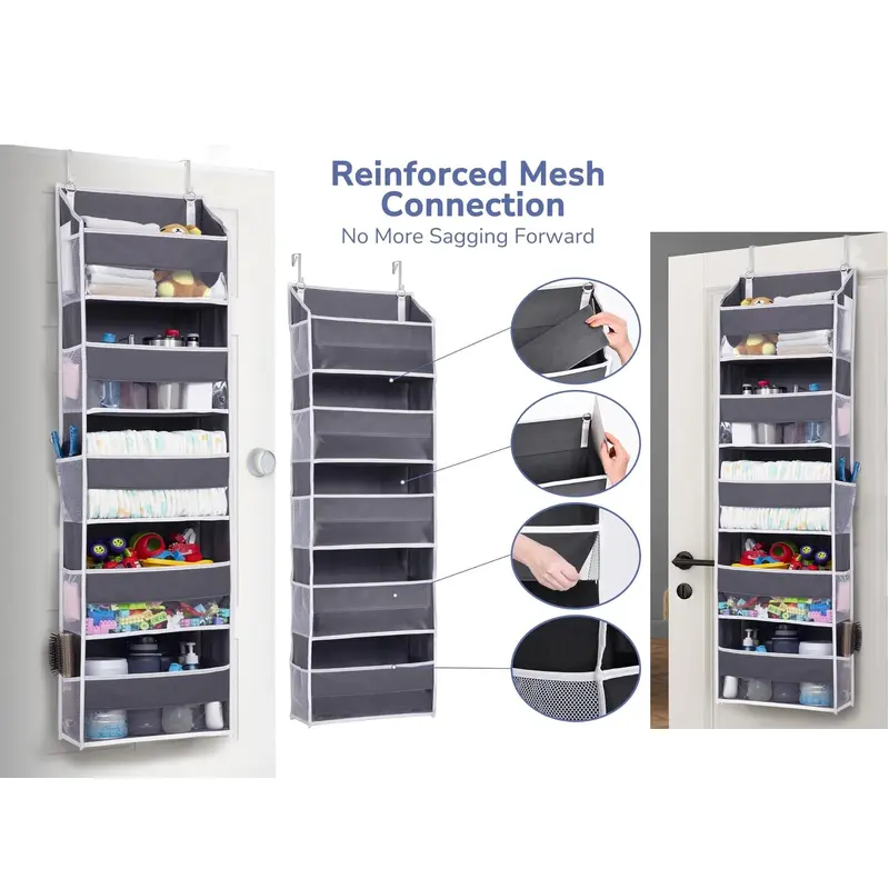 Over Door Organizer with 5 Large Pockets 10 Mesh Pockets