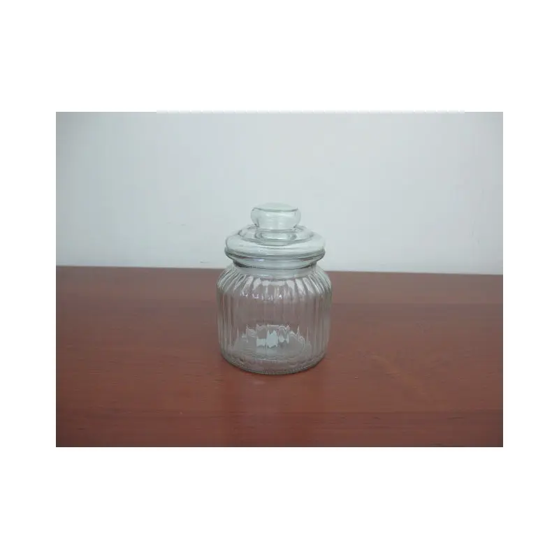 Medium Glass Jar Lined Design