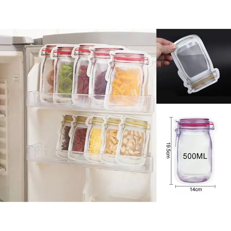 Medium reusable lock and seal bag airtight jar X12
