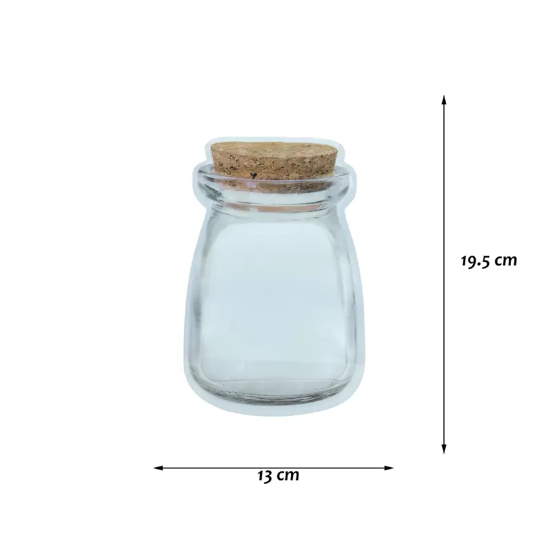 Medium reusable lock and seal bag cork cover jar design