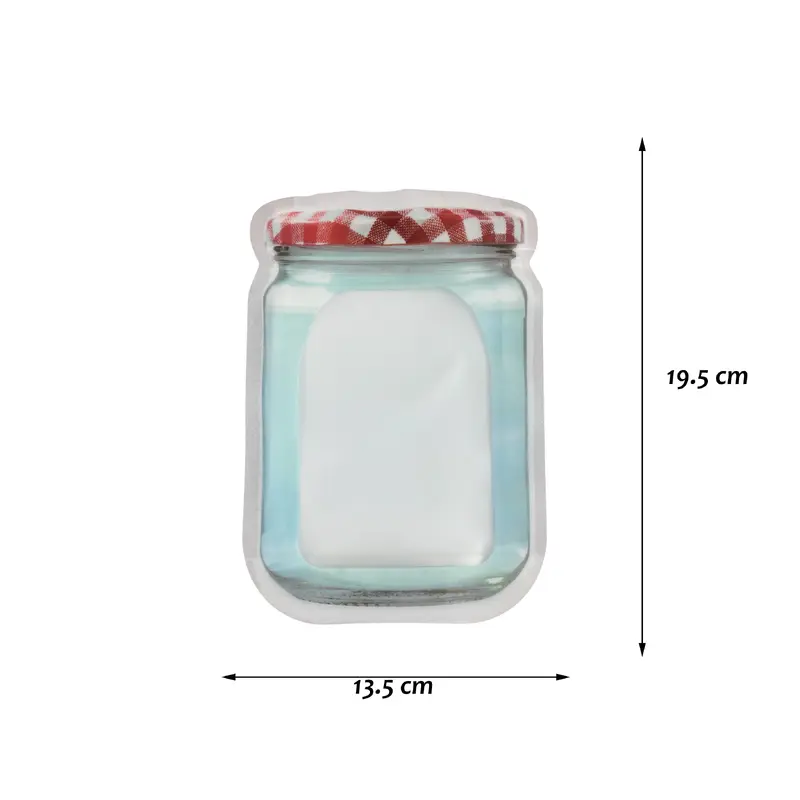 Medium reusable lock&seal bag checkered cover jar design