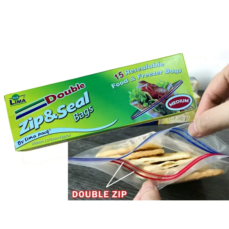 Medium Double Zip & Seal Bags X15