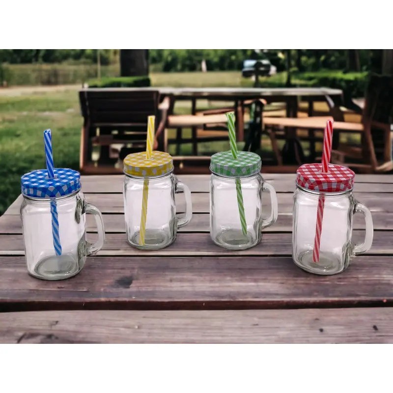 Mason Mug with Straw