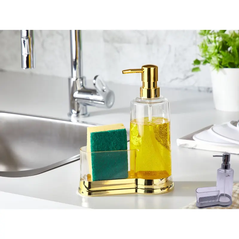 Luxery Acrylic Liquid Soap Dispenser with Sponge Holder