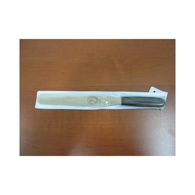 Long Straight Spatula with Black Handle 20cm