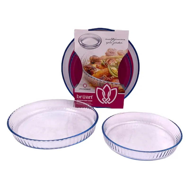 Lined Round Oven Tray Set of 2