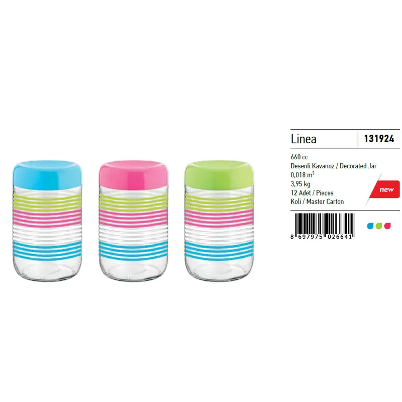 Linea Decorated Jar, 660 ml