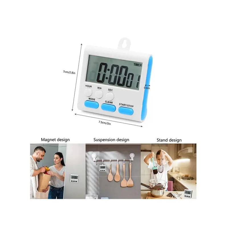 Large Screen Digital Timer with Magnetic Back