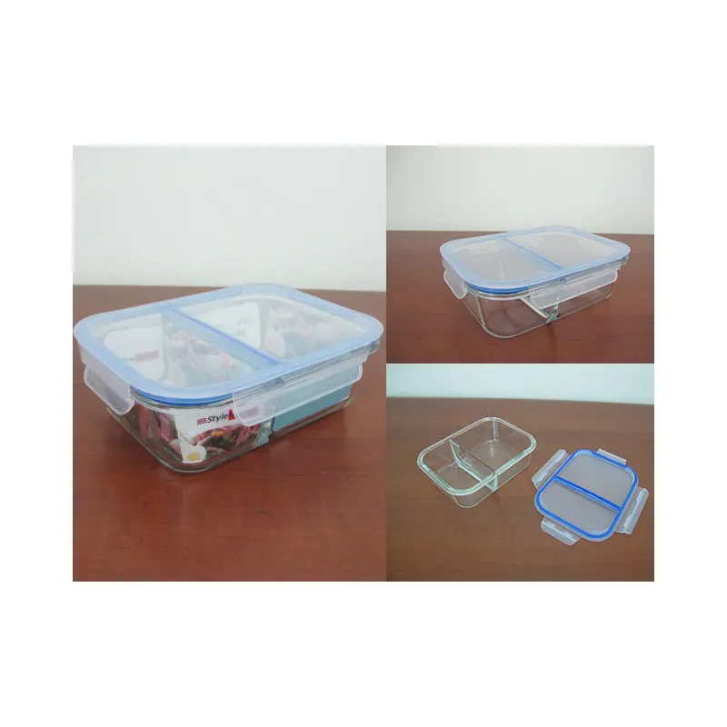 Large Divided Heat Resistant Glass Storage Box