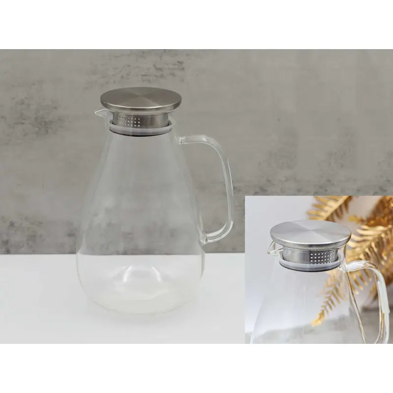 High Quality 2.6 L Glass Pitcher with SS 18/10 Cover